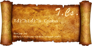Tóbiás Csaba névjegykártya
