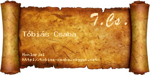 Tóbiás Csaba névjegykártya